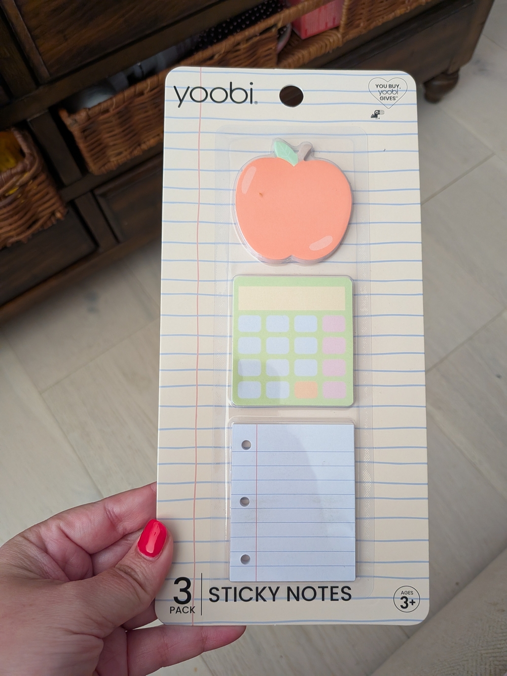 Yoobi Note sheet, Apple & Calculator Sticky Notes - 3 Pack